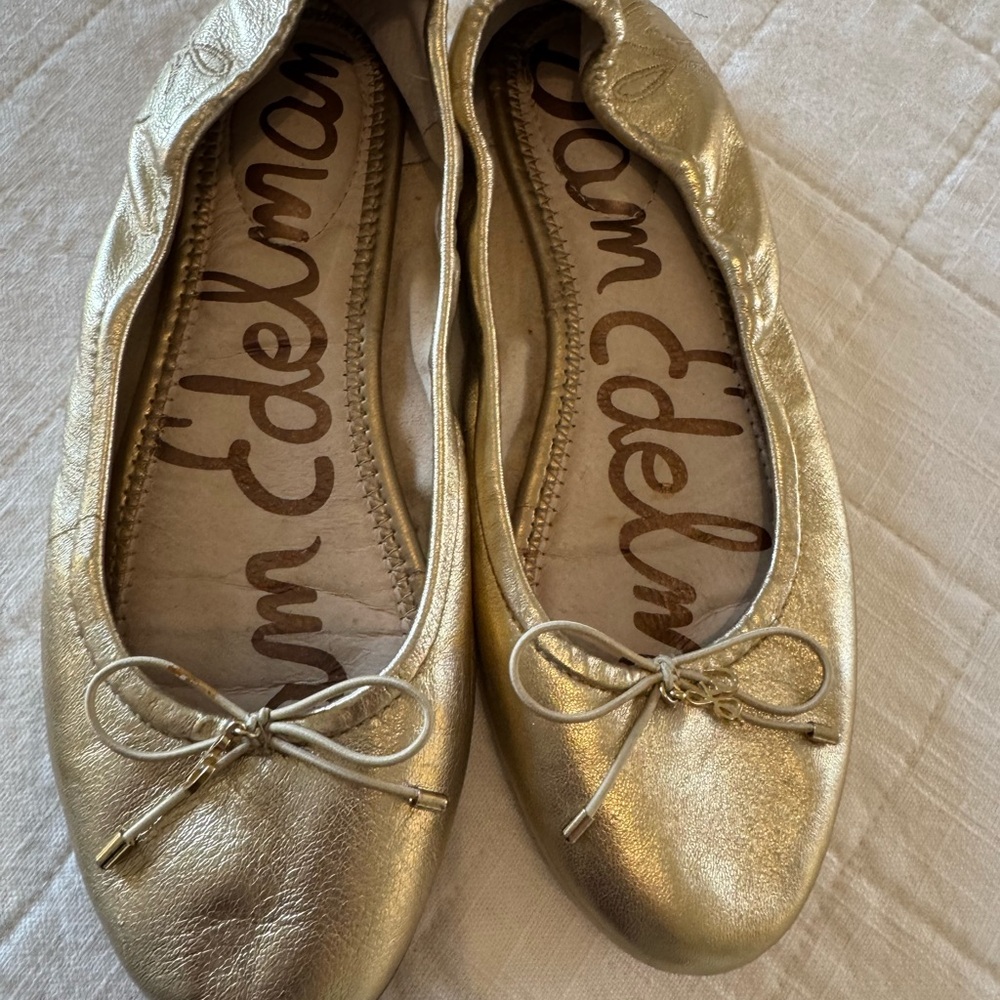 Sam Edelman Metallic Gold Flats
